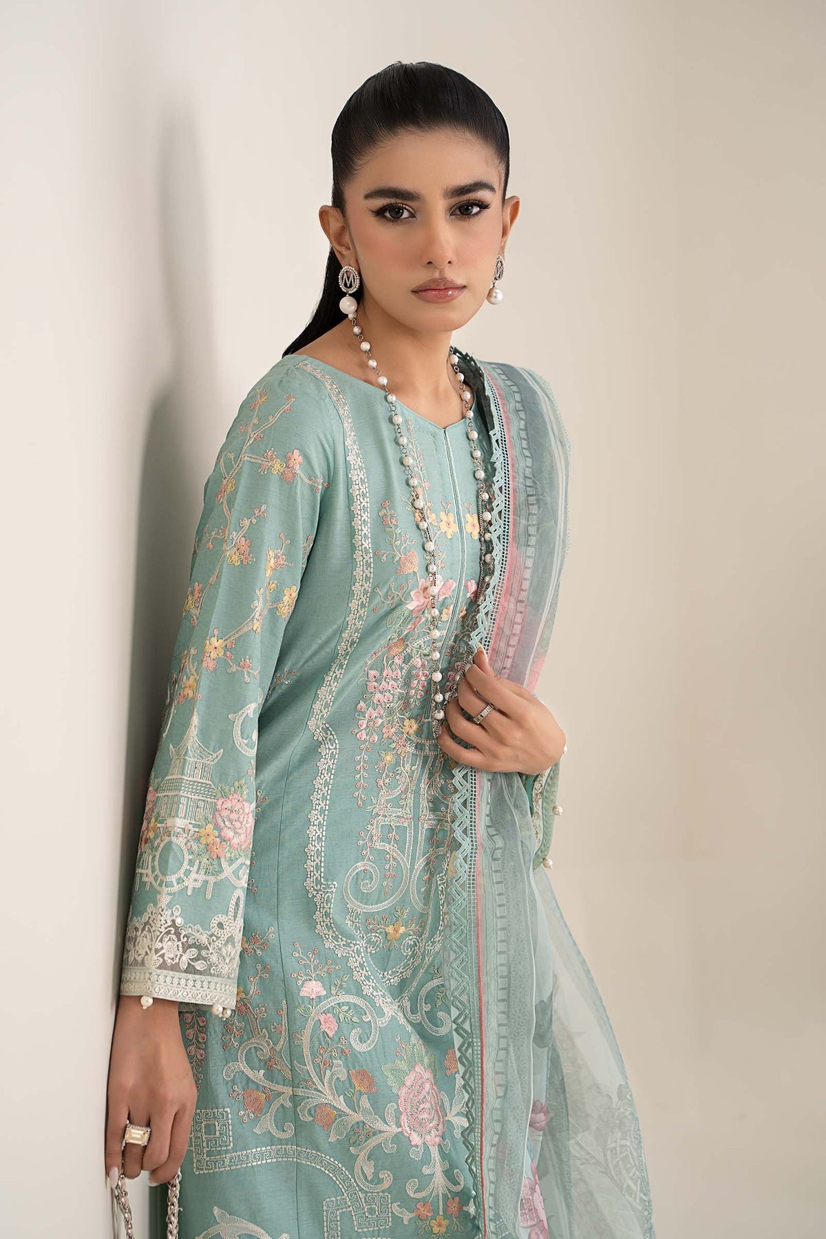 Maria B | Casual Pret 25 | DW-EF25-49 -  Maria B Ladies Clothes - Original Designer Dress - House of Maryam