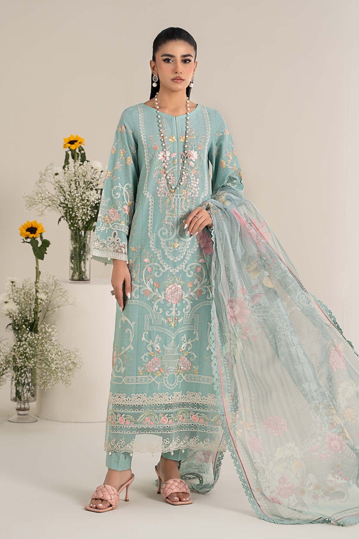 Maria B | Casual Pret 25 | DW-EF25-49 -  Maria B Ladies Clothes - Original Designer Dress - House of Maryam