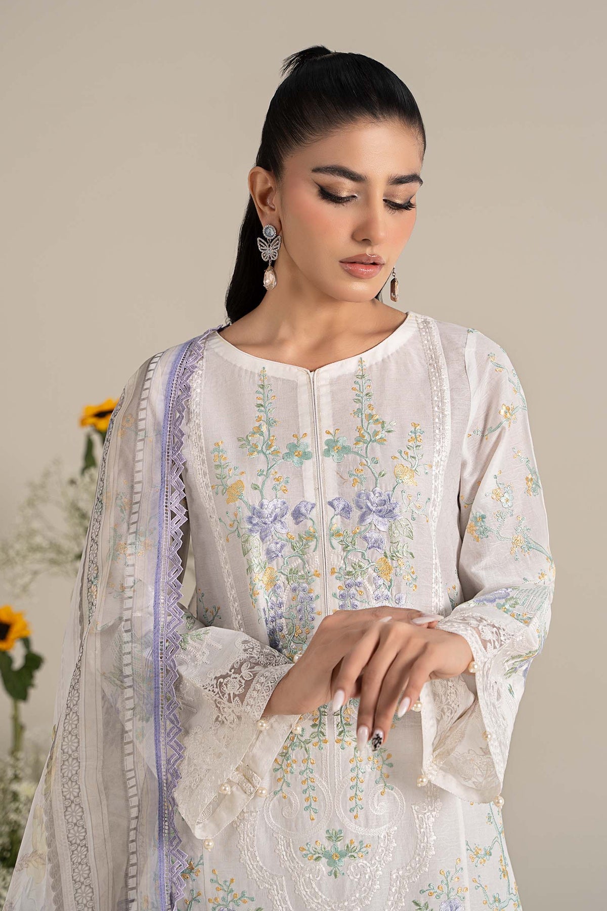 Maria B | Casual Pret 25 | DW-EF25-49 -  Maria B Ladies Clothes - Original Designer Dress - House of Maryam