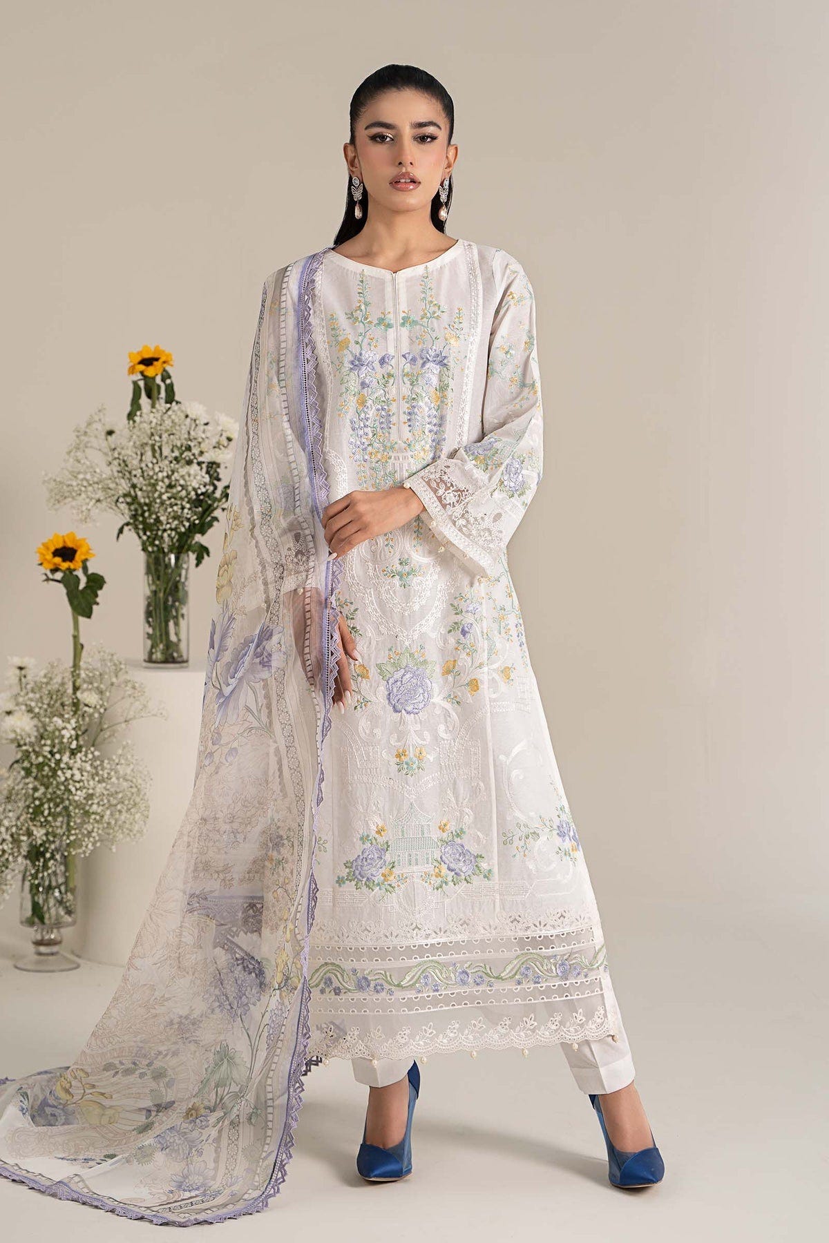 Maria B | Casual Pret 25 | DW-EF25-49 -  Maria B Ladies Clothes - Original Designer Dress - House of Maryam