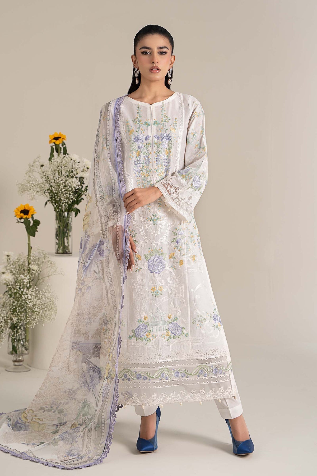 Maria B | Casual Pret 25 | DW-EF25-49 -  Maria B Ladies Clothes - Original Designer Dress - House of Maryam