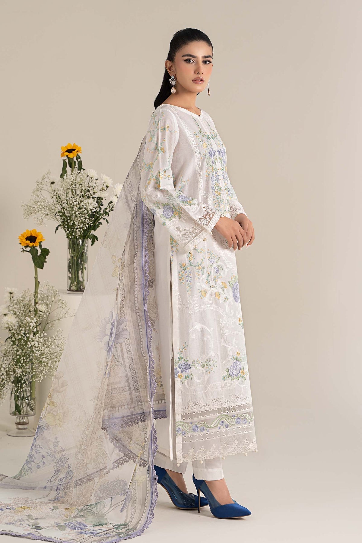 Maria B | Casual Pret 25 | DW-EF25-49 -  Maria B Ladies Clothes - Original Designer Dress - House of Maryam