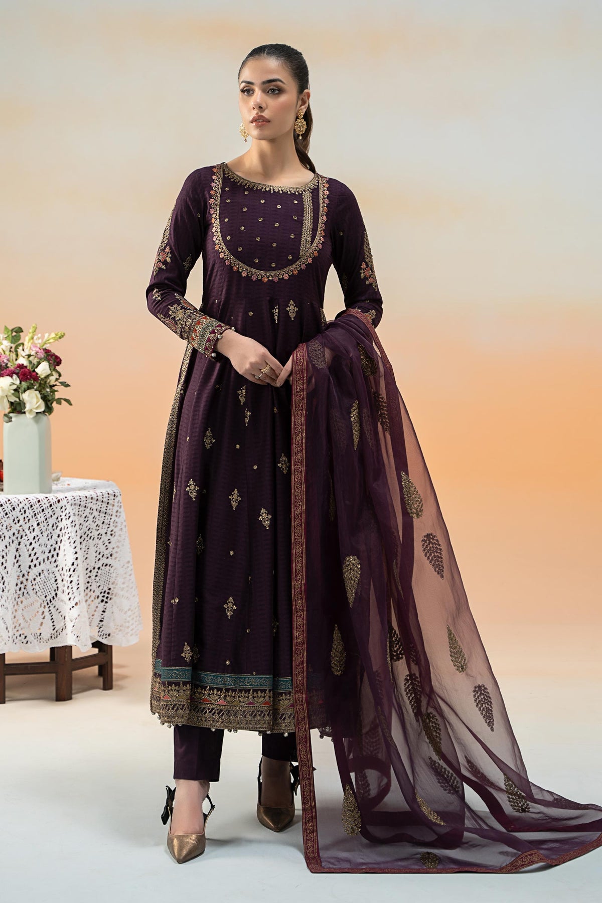 Maria B | Formal Wears | DW-EF25-68 -  Maria B Ladies Clothes - Original Designer Dress - House of Maryam