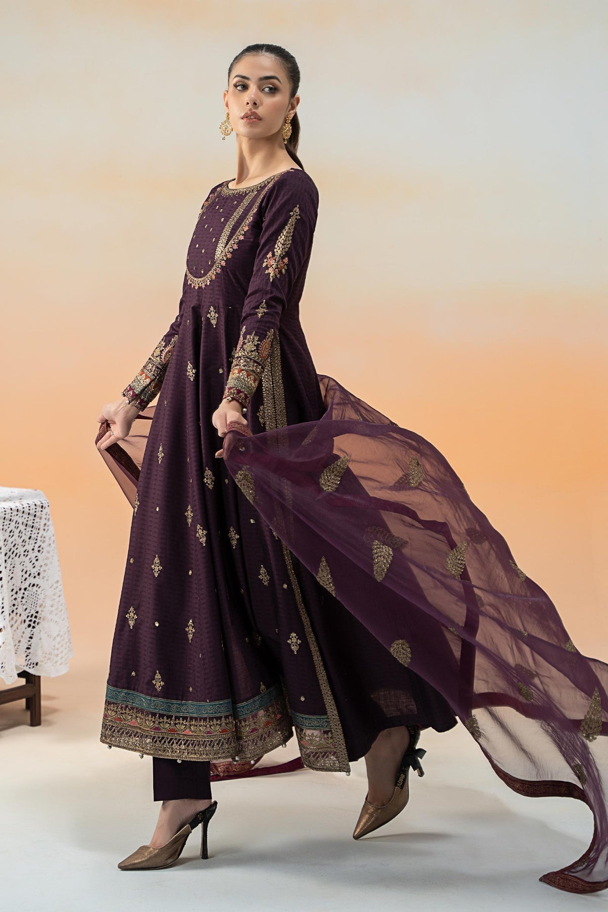 Maria B | Formal Wears | DW-EF25-68 -  Maria B Ladies Clothes - Original Designer Dress - House of Maryam