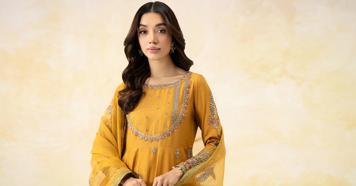 Maria B | Formal Wears | DW-EF25-68 -  Maria B Ladies Clothes - Original Designer Dress - House of Maryam