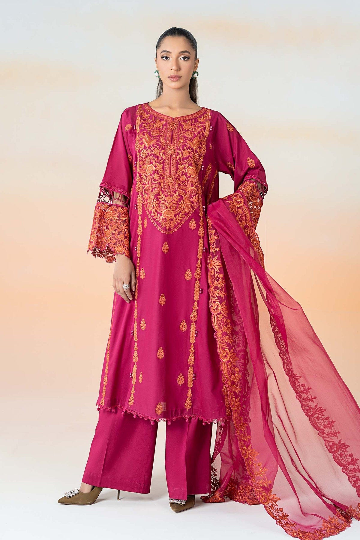 Maria B | Casual Pret 25 | DW-EF25-95 -  Maria B Ladies Clothes - Original Designer Dress - House of Maryam