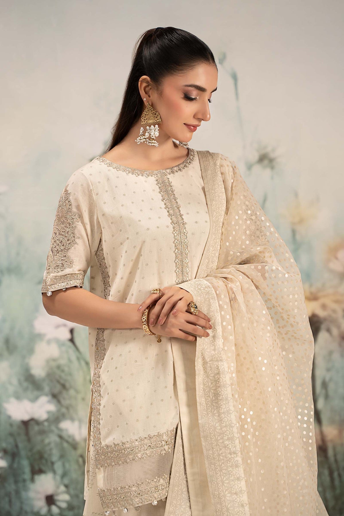 Maria B | Casual Pret 25 | DW-EF25-98 -  Maria B Ladies Clothes - Original Designer Dress - House of Maryam