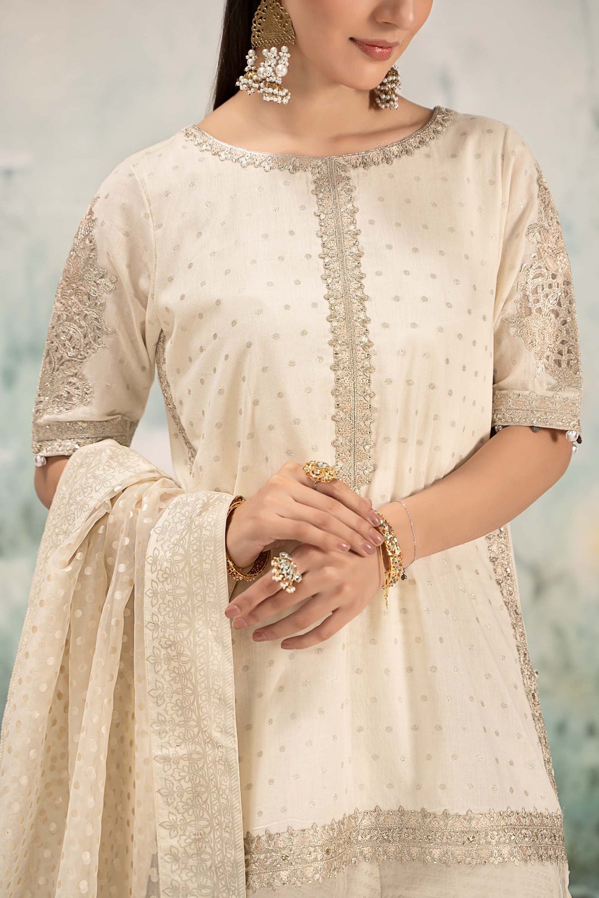Maria B | Casual Pret 25 | DW-EF25-98 -  Maria B Ladies Clothes - Original Designer Dress - House of Maryam