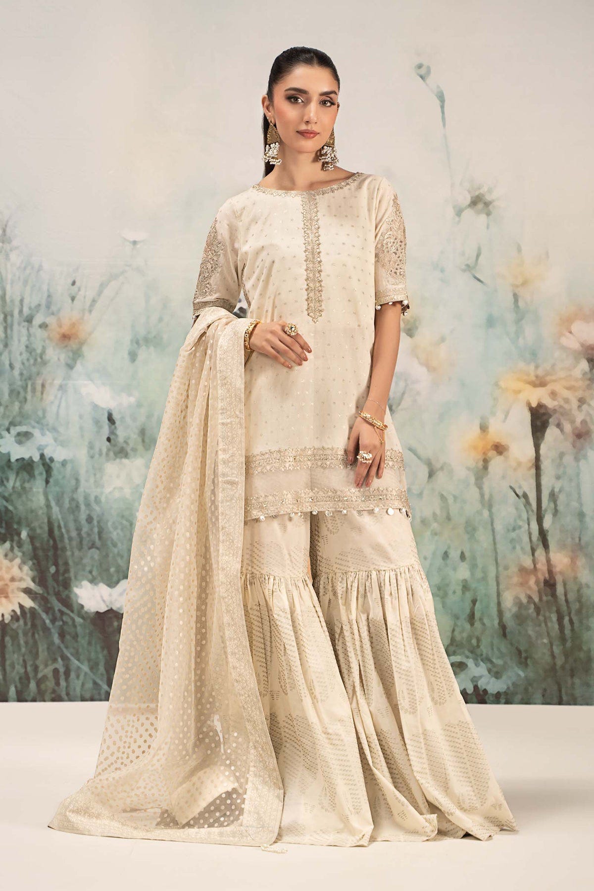 Maria B | Casual Pret 25 | DW-EF25-98 -  Maria B Ladies Clothes - Original Designer Dress - House of Maryam