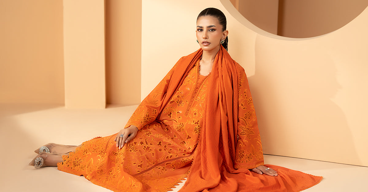 Maria B | Luxury Pret Pre Fall | DW-EF26-30-Orange, image 5