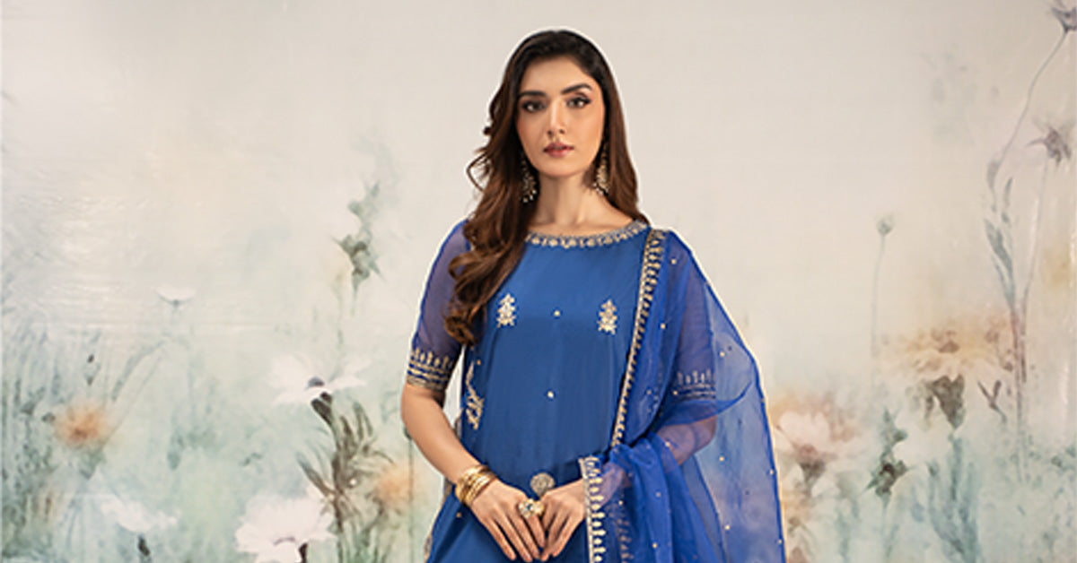 Maira B | Ready to Wear | DW-EF25-102 -  Maria B Luxury Pret -  House of Maryam