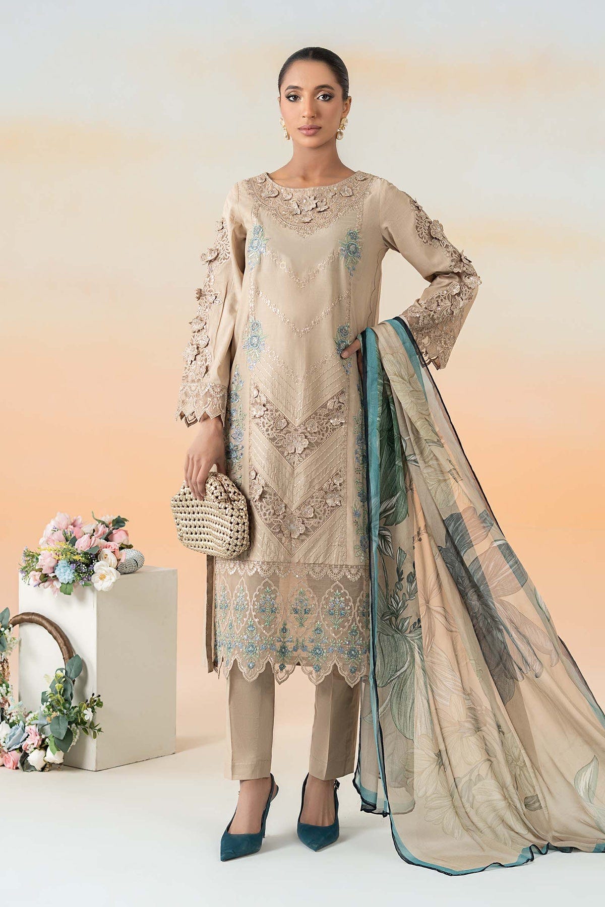 Maria B | Formal Wears | DW-EF25-53 -  Maria B Ladies Clothes - Original Designer Dress - House of Maryam
