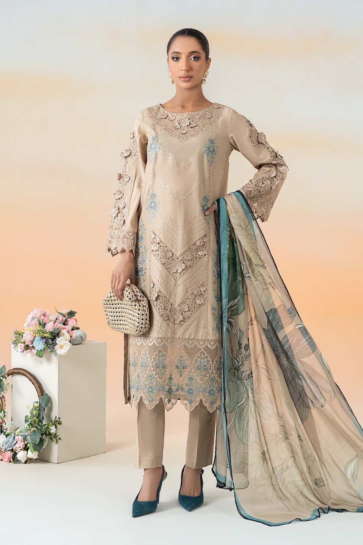 Maria B | Formal Wears | DW-EF25-53 -  Maria B Ladies Clothes - Original Designer Dress - House of Maryam
