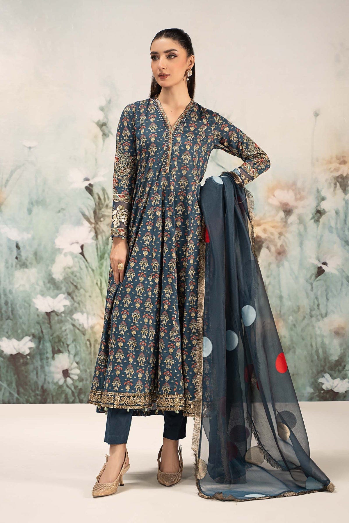 Maria B | Casual Pret 25 | DW-EF25-54 -  Maria B Ladies Clothes - Original Designer Dress - House of Maryam