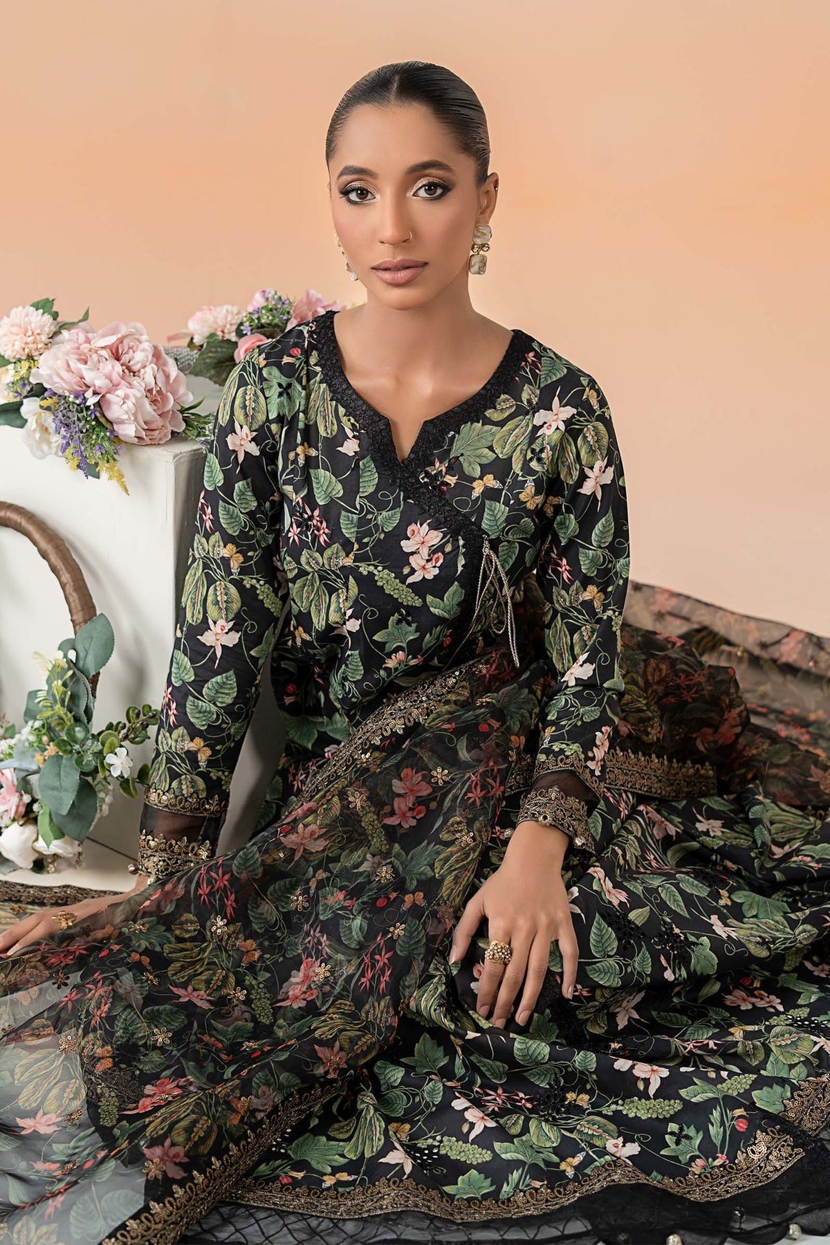 Maria B | Casual Pret 25 | DW-EF25-90 -  Maria B Ladies Clothes - Original Designer Dress - House of Maryam