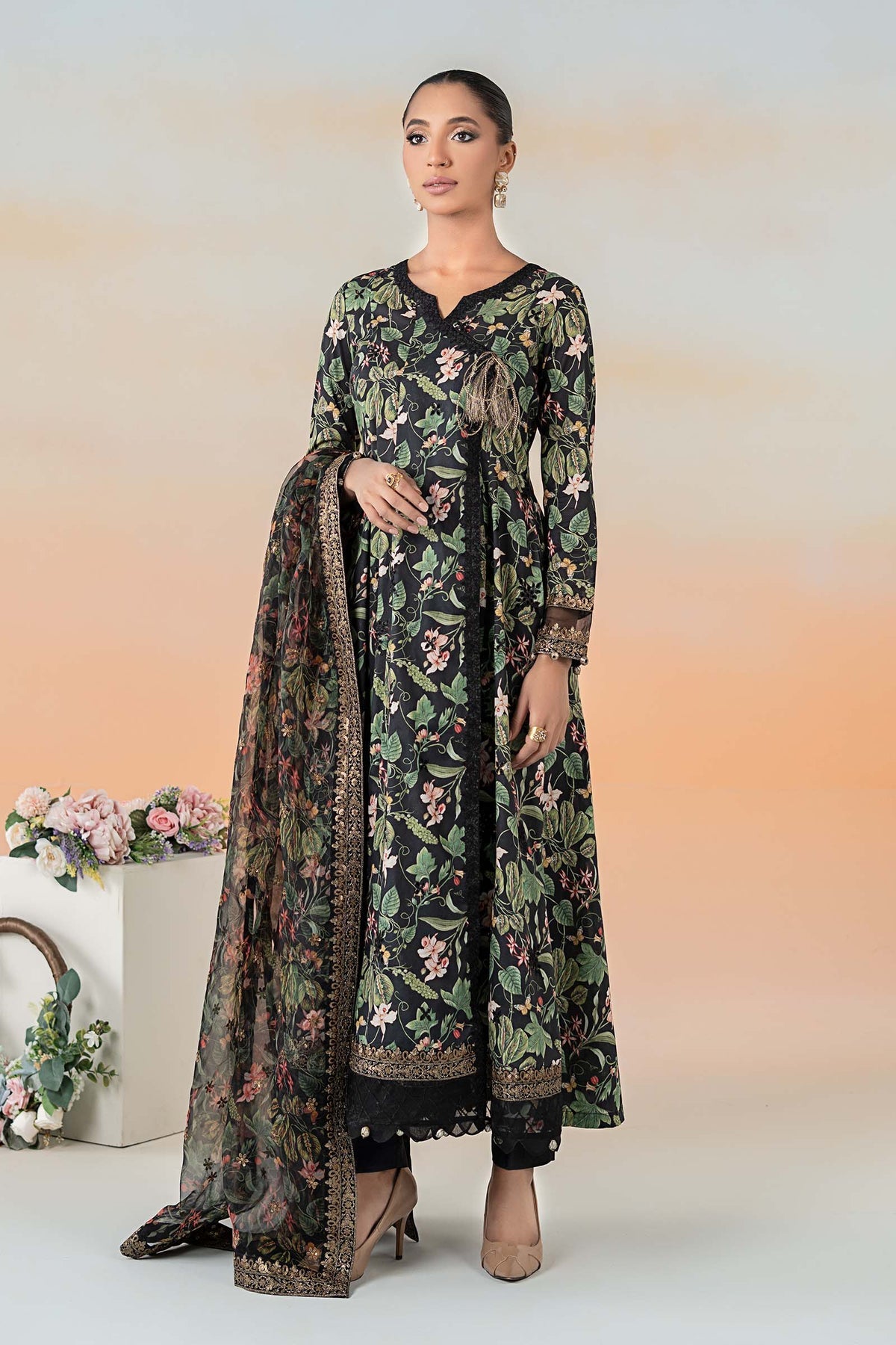 Maria B | Casual Pret 25 | DW-EF25-90 -  Maria B Ladies Clothes - Original Designer Dress - House of Maryam