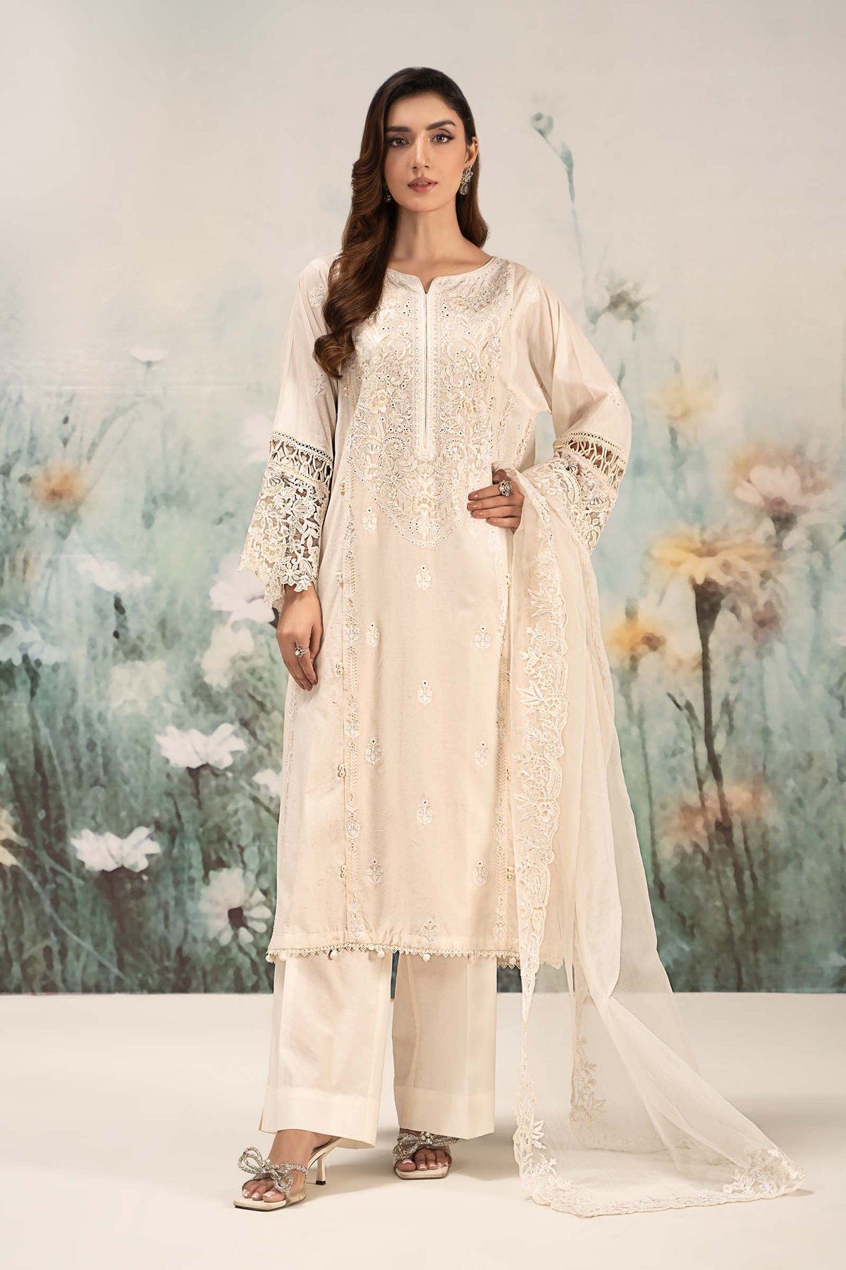 Maria B | Casual Pret 25 | DW-EF25-95 -  Maria B Ladies Clothes - Original Designer Dress - House of Maryam