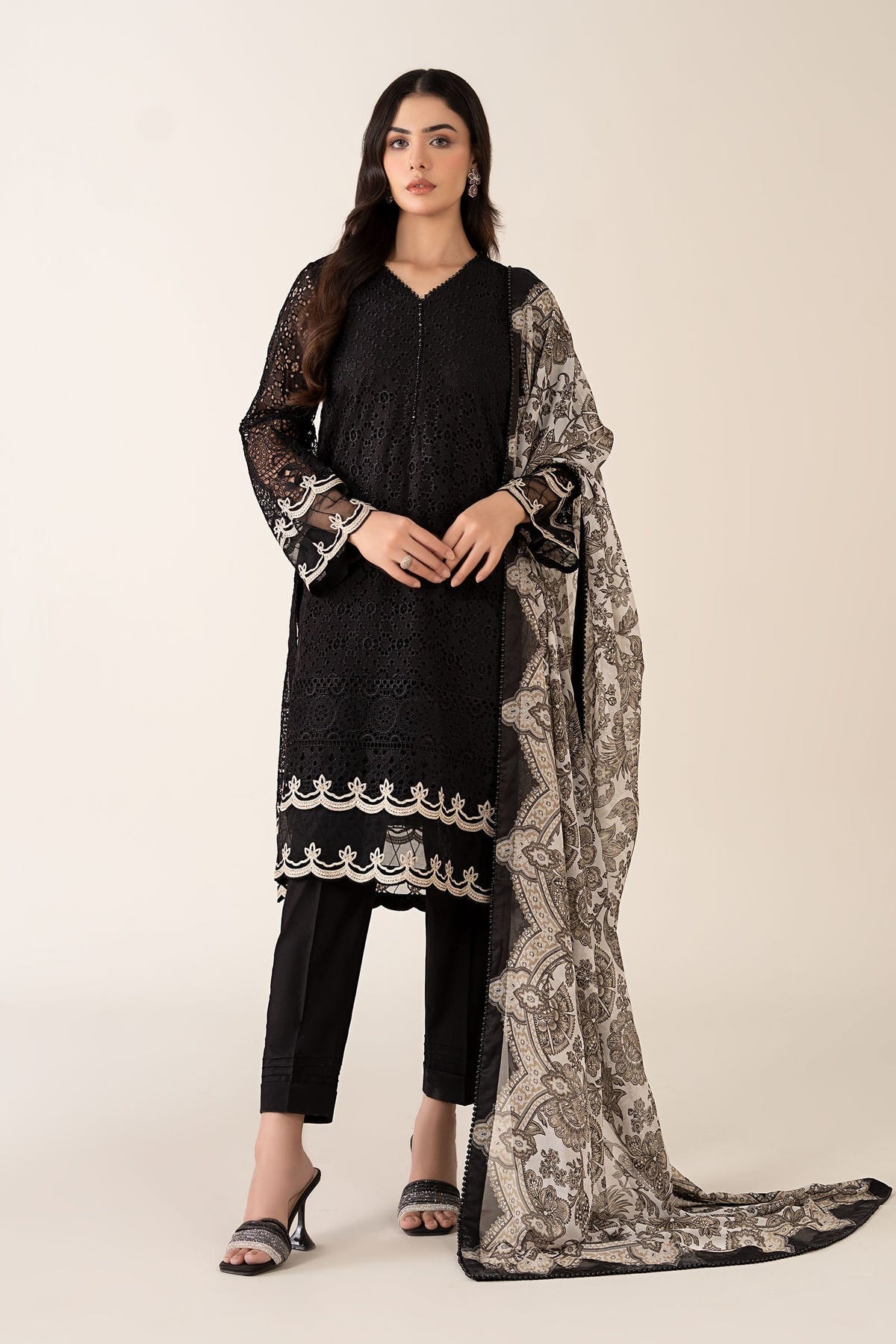 Maria B | Pre Fall 25 | Chiffon Suit 06 -  Maria B Ladies Clothes - Original Designer Dress - House of Maryam