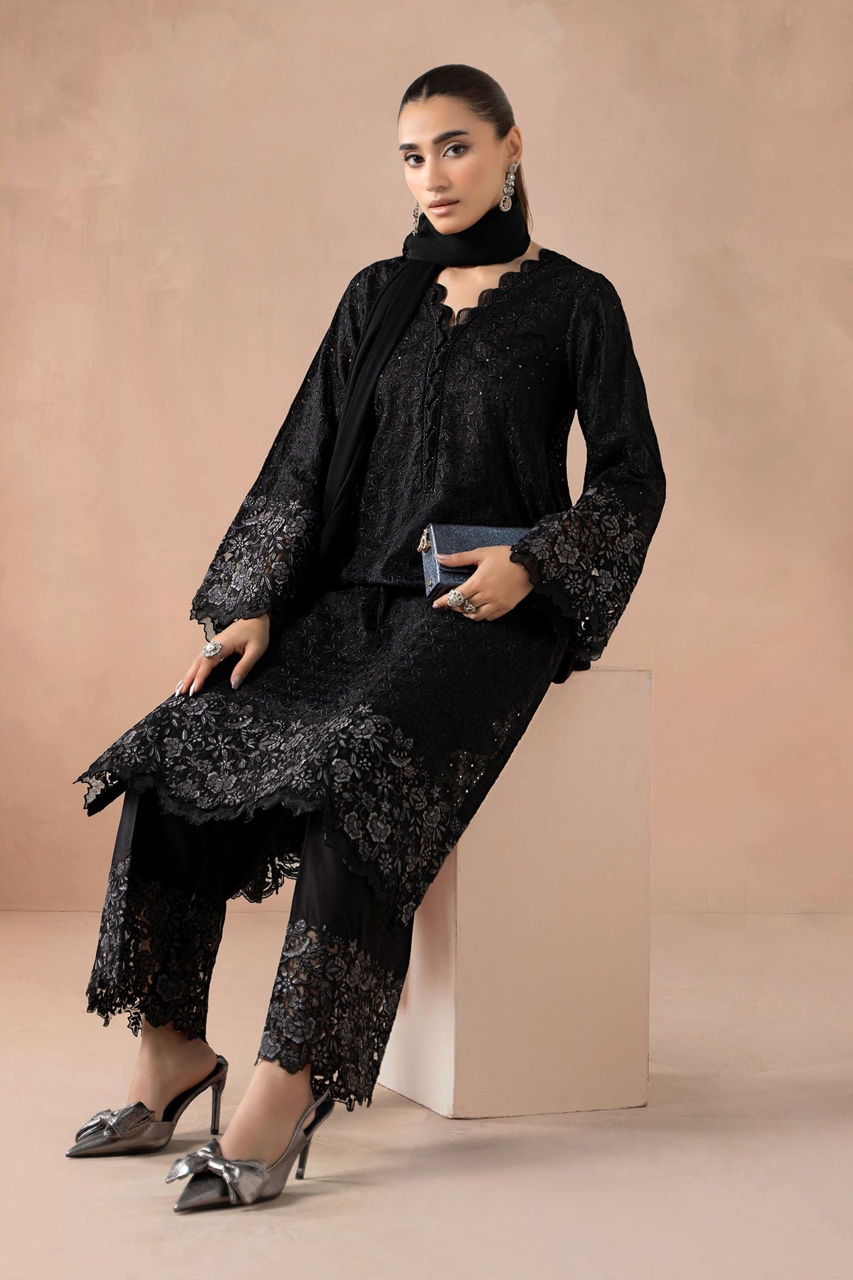 Maria B | Pre Fall Dresses | 3 Piece Embroidered Lawn Suit SS, image 3