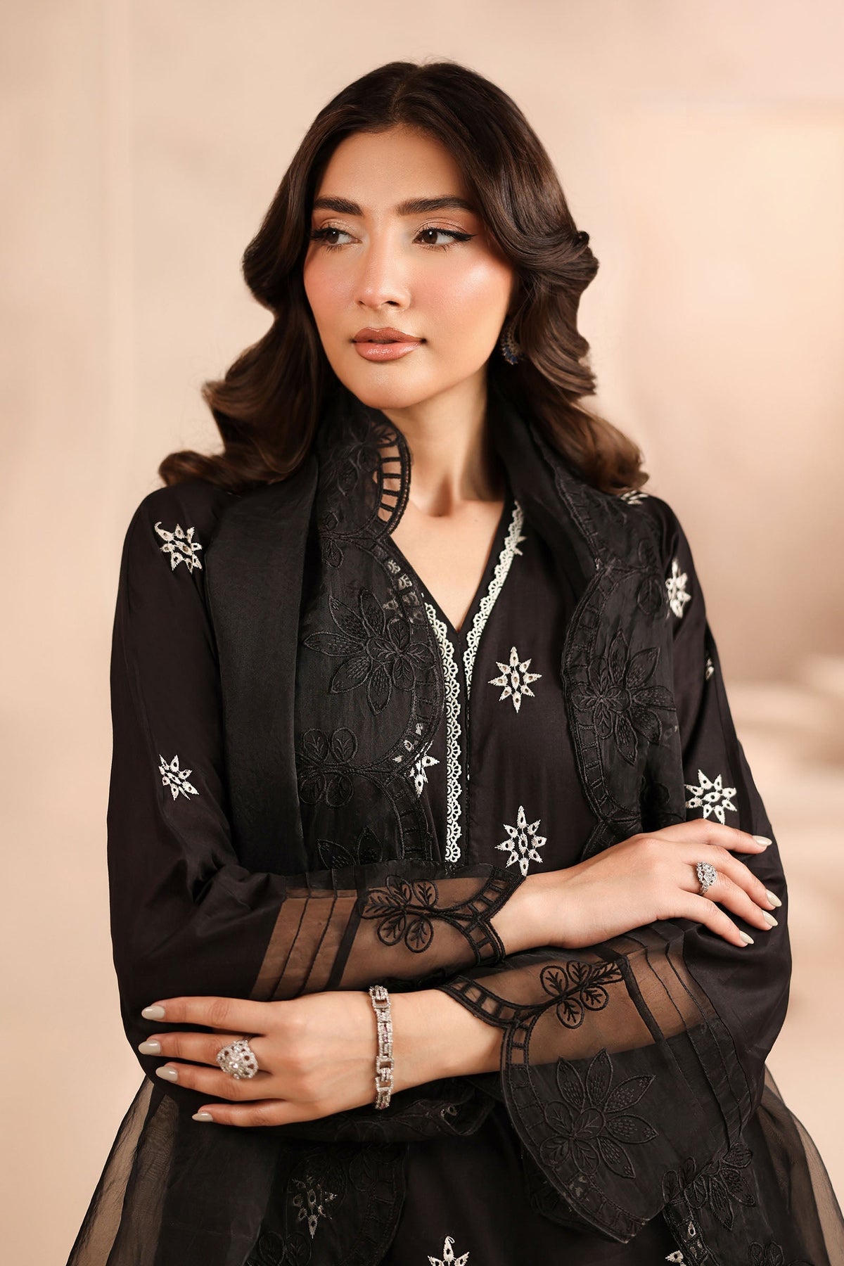 Maria B | Luxury Winter Pret 25 | DW-MN25-01-Black, image 3