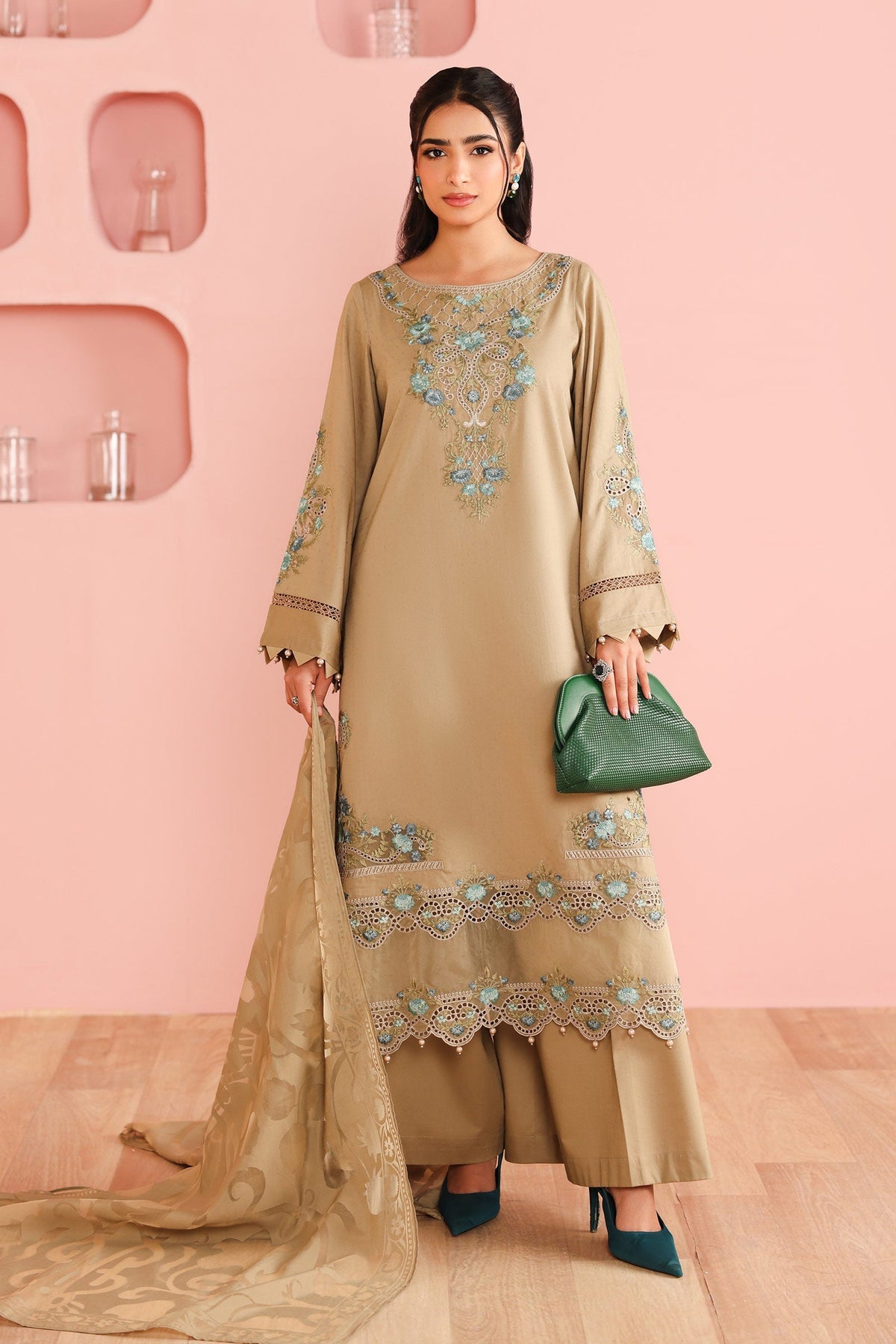 Maria B | Pre Fall 25 | Dobby Suit 15 -  Maria B Ladies Clothes - Original Designer Dress - House of Maryam
