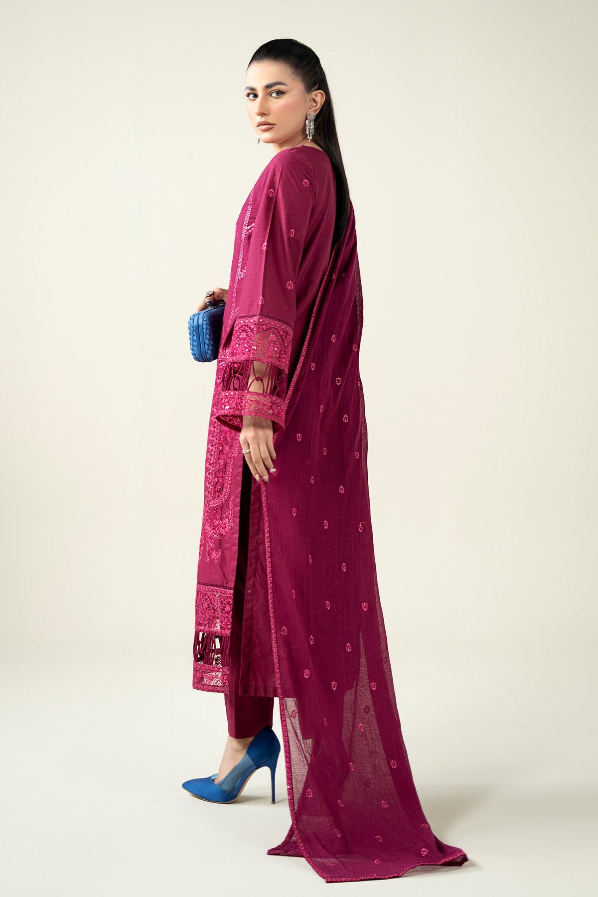 Maria B | Pre Fall Dresses | 3 Piece Embroidered Dobby Suit PP, image 2