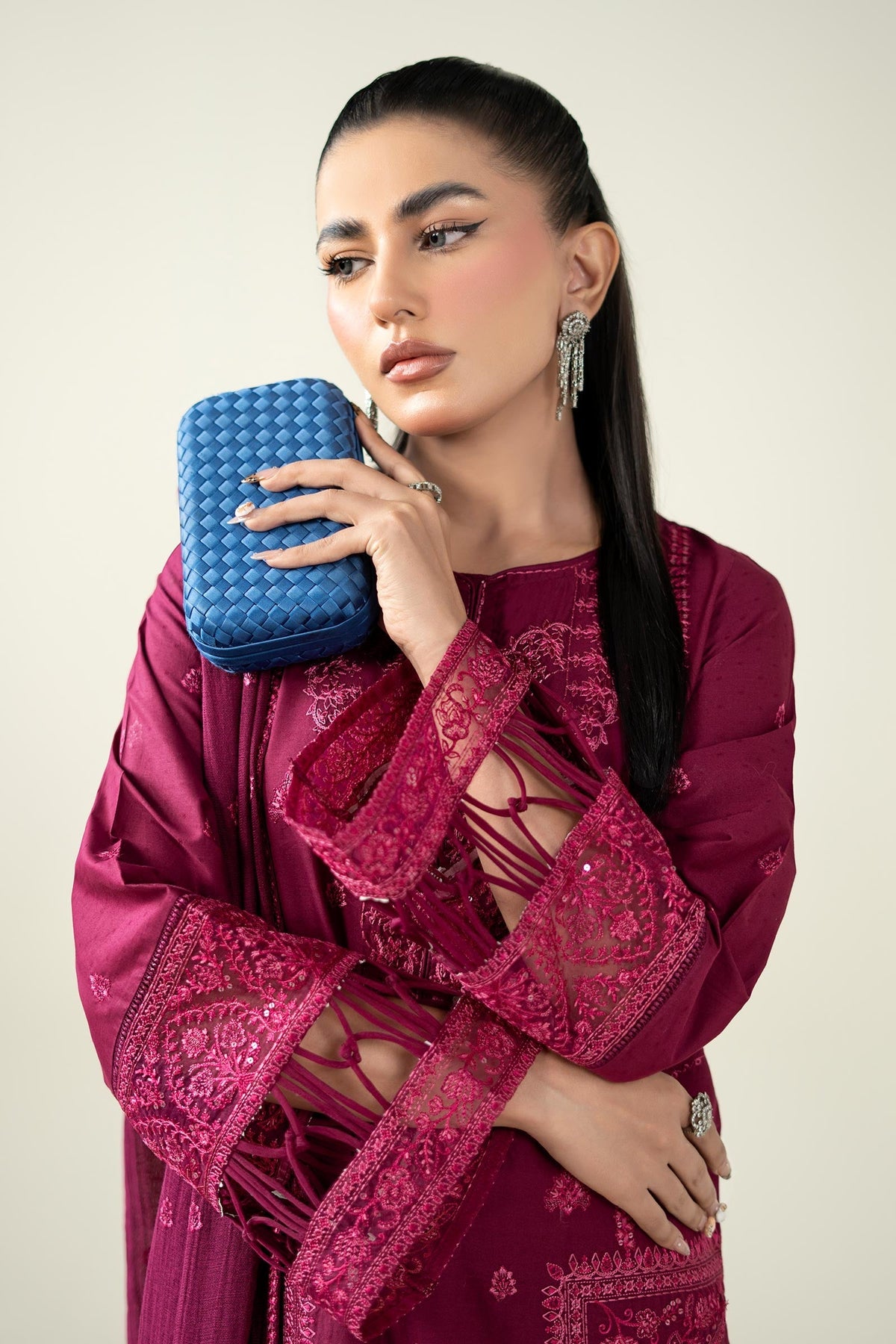 Maria B | Pre Fall Dresses | 3 Piece Embroidered Dobby Suit PP, image 4