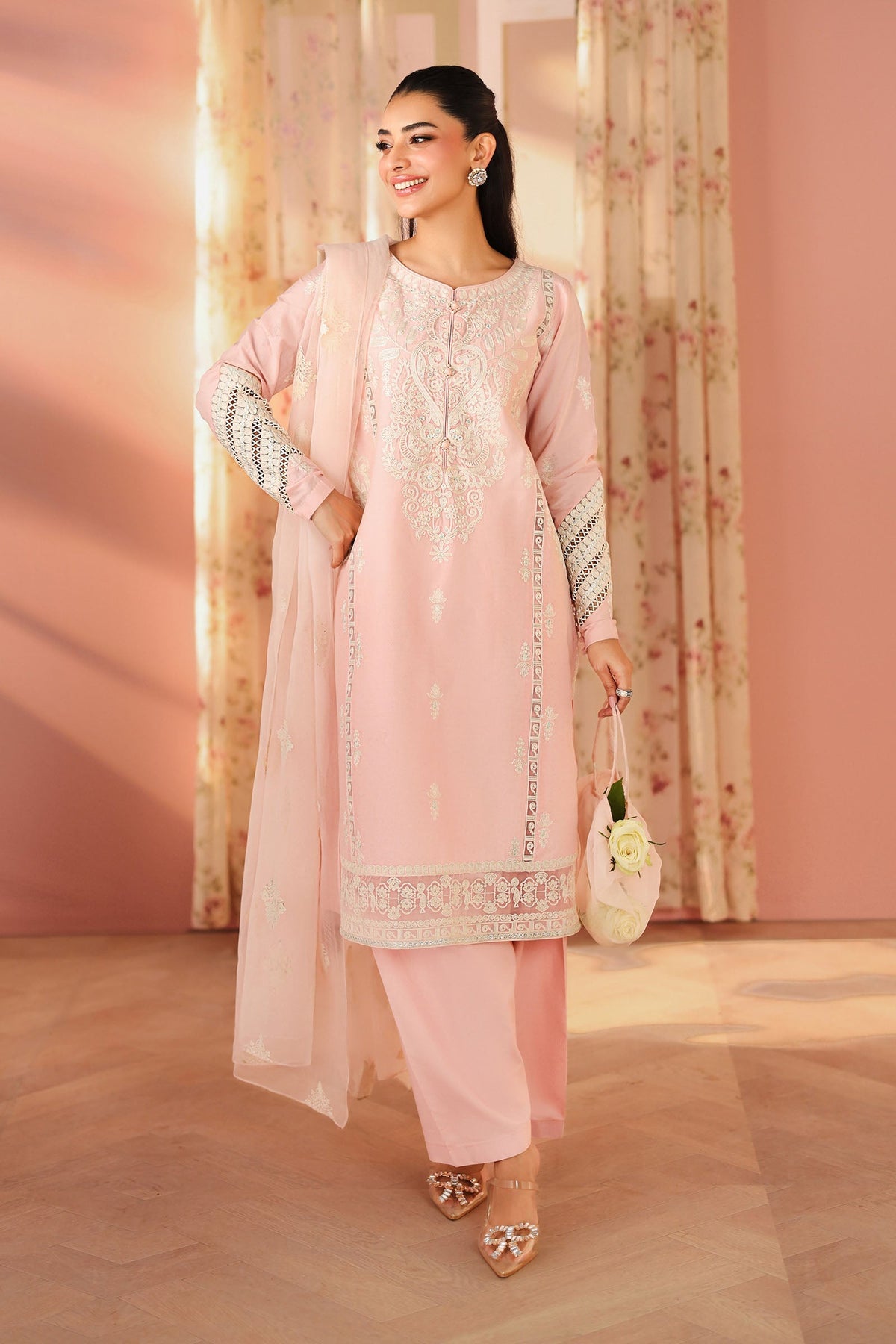 Maria B | Pre Fall 25 | Dobby Suit 04 -  Maria B Ladies Clothes - Original Designer Dress - House of Maryam