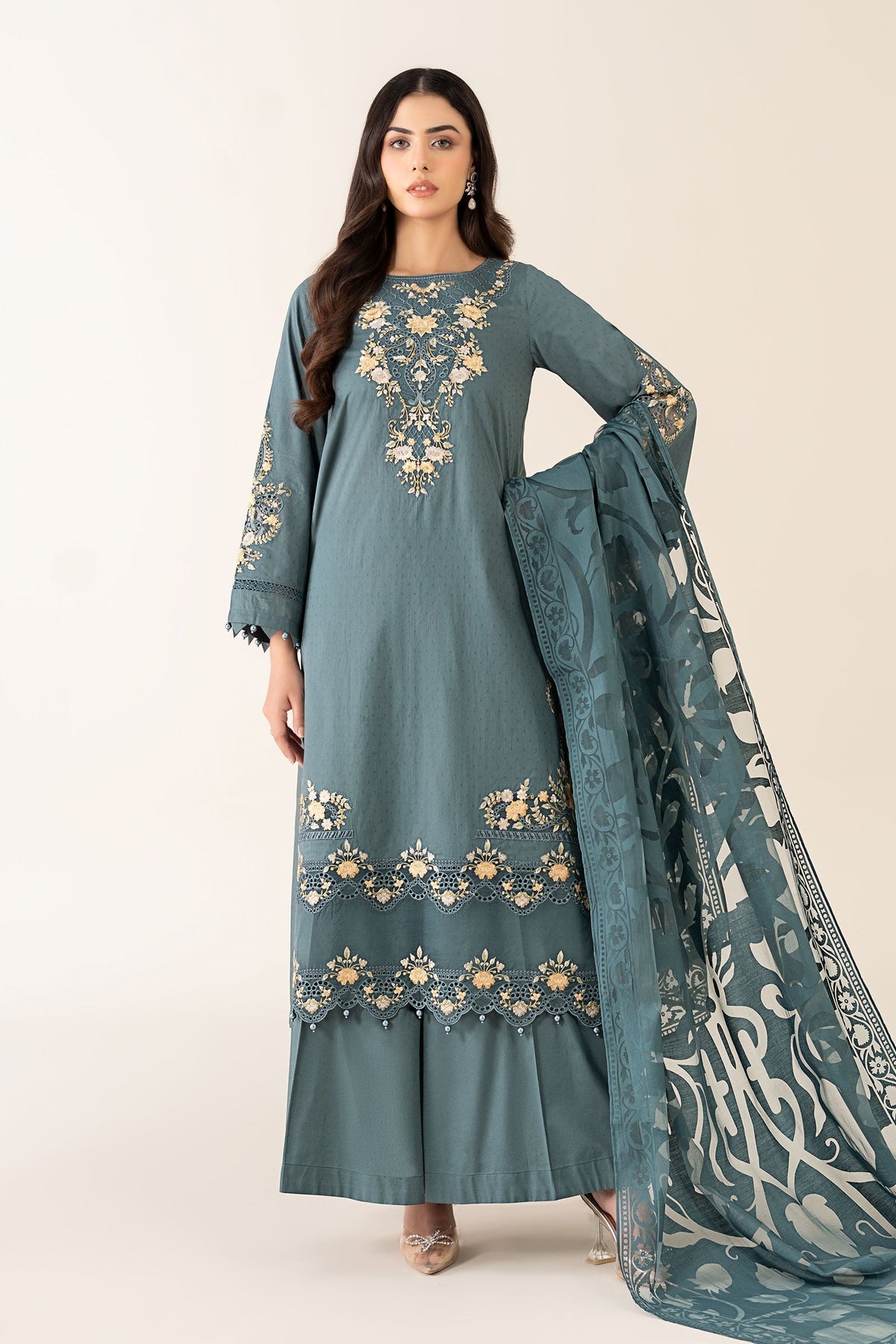 Maria B | Pre Fall 25 | Dobby Suit 15 -  Maria B Ladies Clothes - Original Designer Dress - House of Maryam