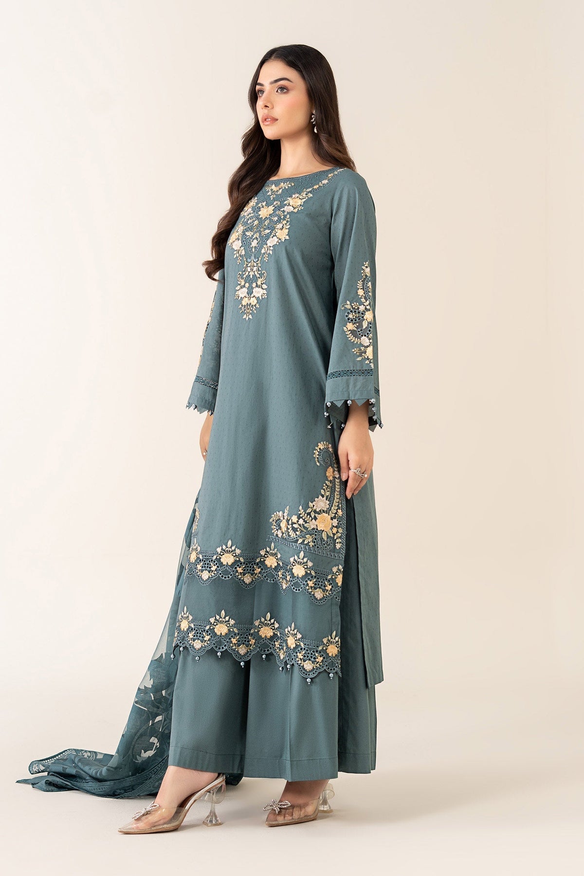 Maria B | Luxury Winter Pret 25 | DW-PF25-03-Tea, image 2