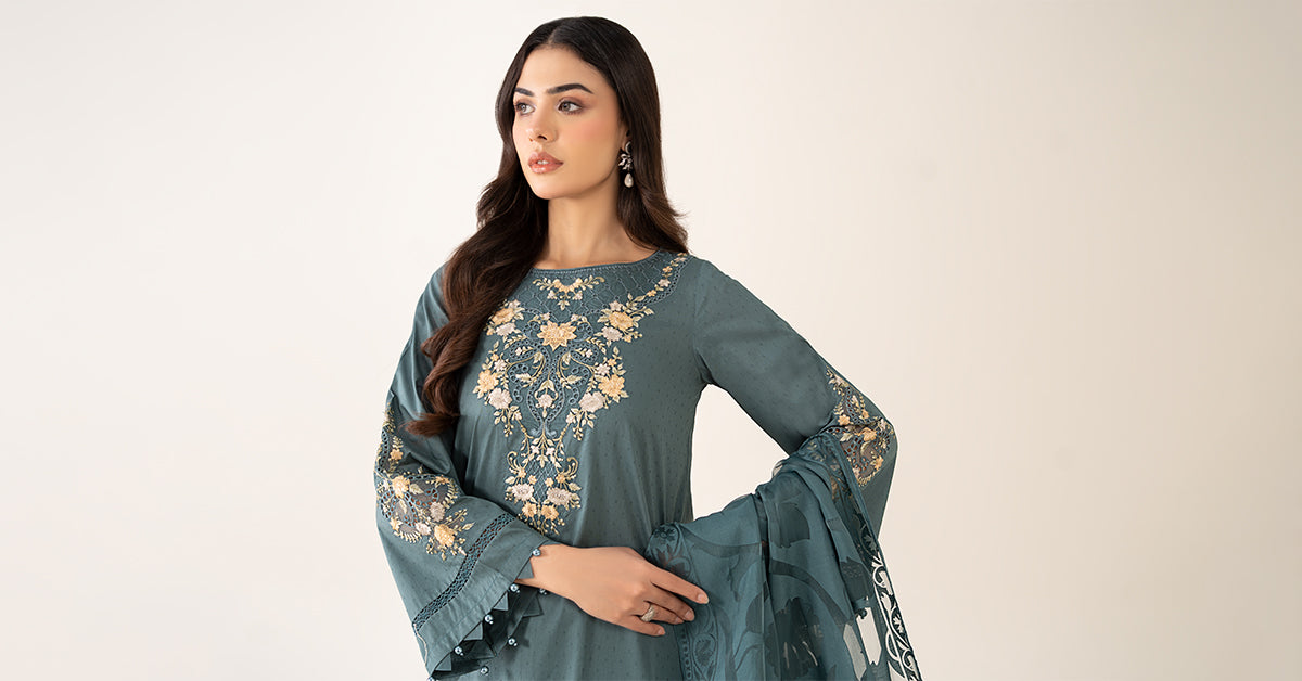 Maria B | Luxury Winter Pret 25 | DW-PF25-03-Tea, image 7