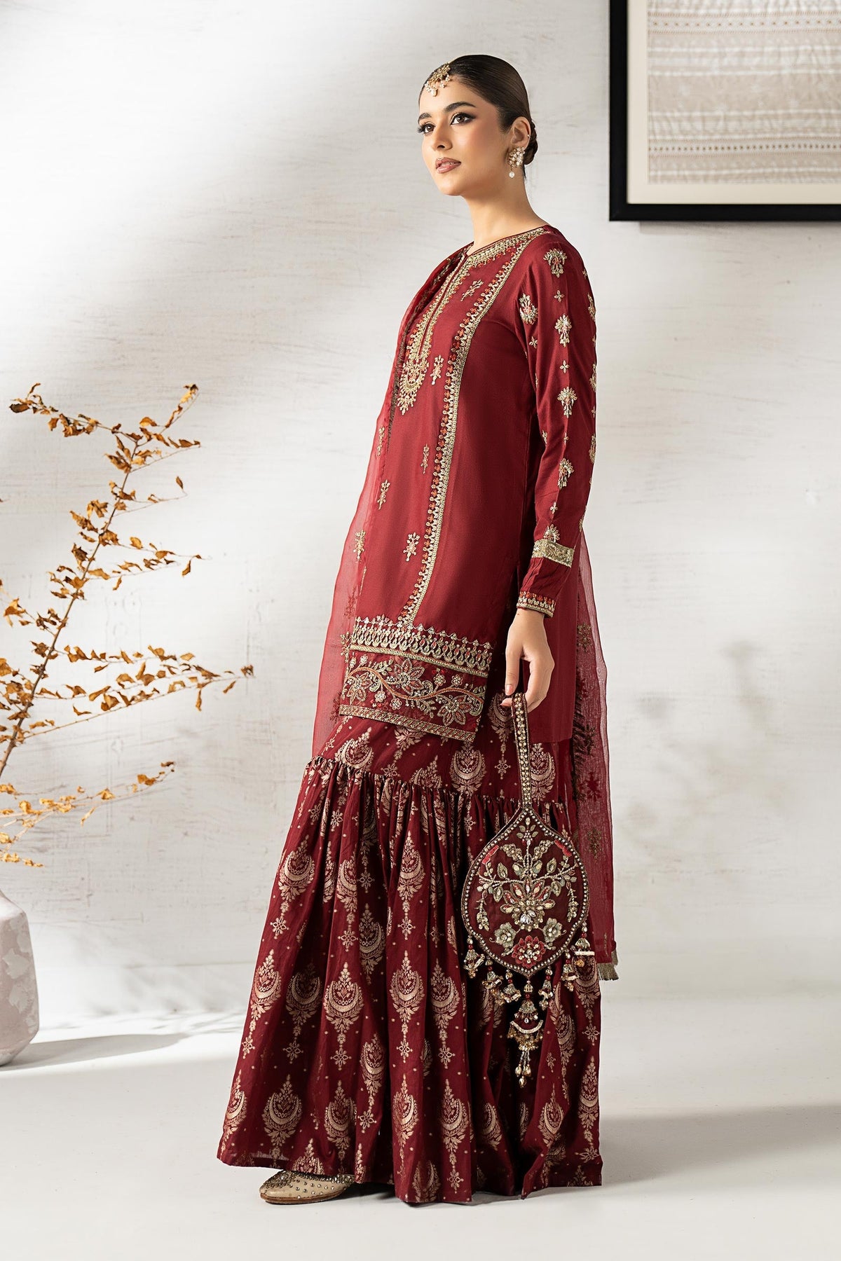 Maria B | Pre Fall 25 | DW-W24-25R1-Maroon-3