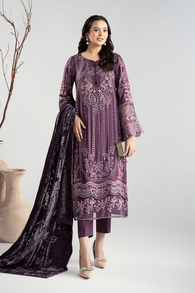 Maria B | Pre Fall Dresses | 3 Piece Embroidered Linen Suit ZD