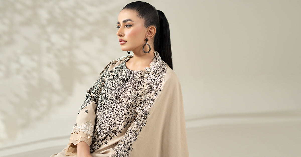 Maria B | Luxury Winter Pret 25 | DW-W25-47-BEIGE, image 6