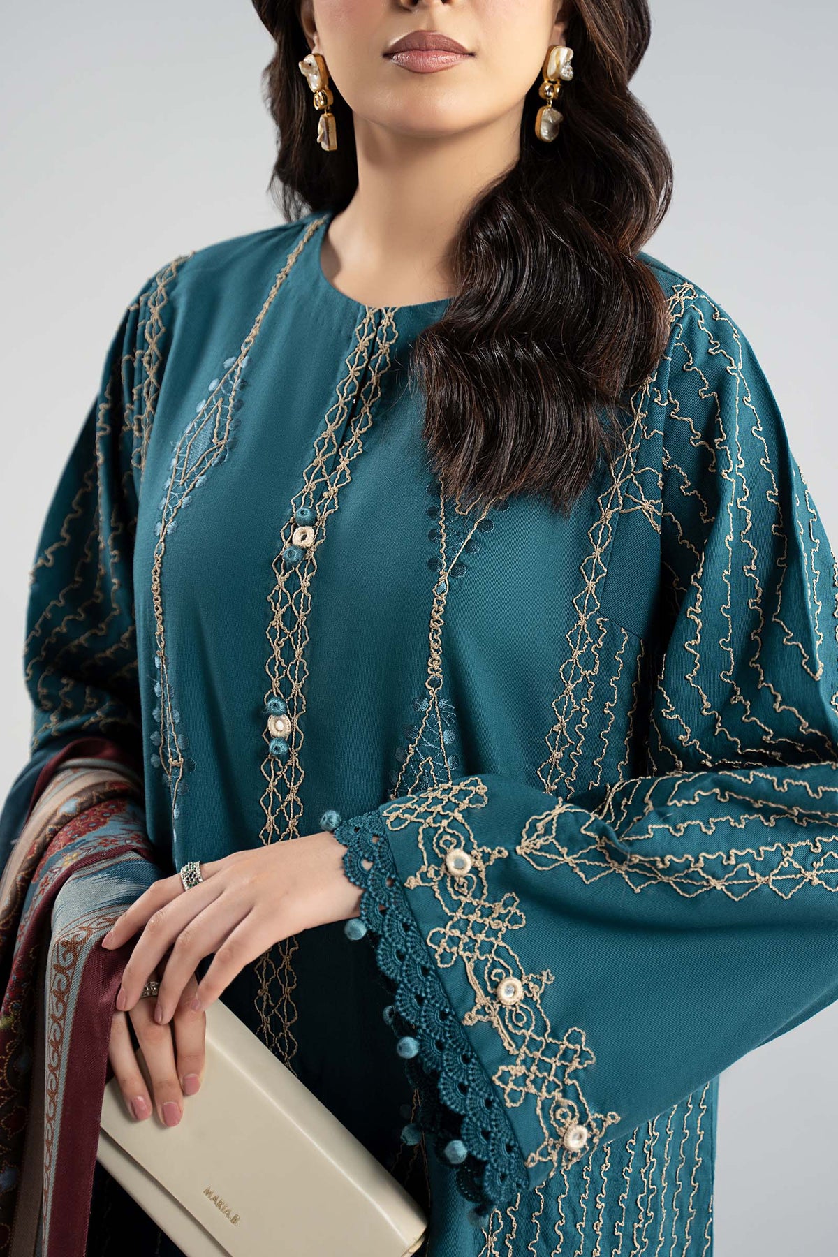 Maria B | Luxury Winter Pret 25 | DW-W25-51-Blue, image 4