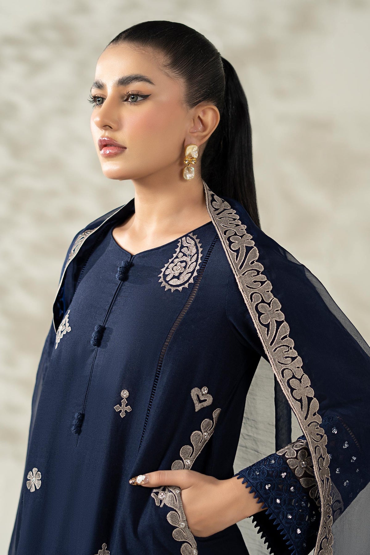 Maria B | Luxury Winter Pret 25 | DW-W25-54-Blue, image 3