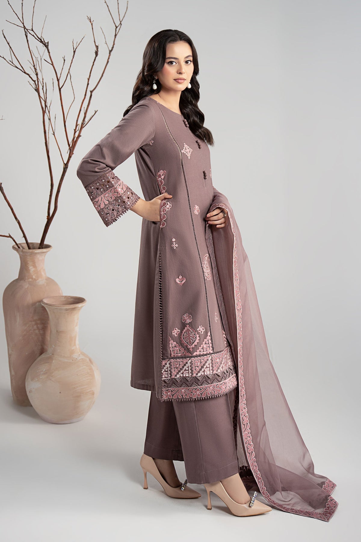 Maria B | Luxury Winter Pret 25 | DW-W25-54-Peachy Pink, image 2