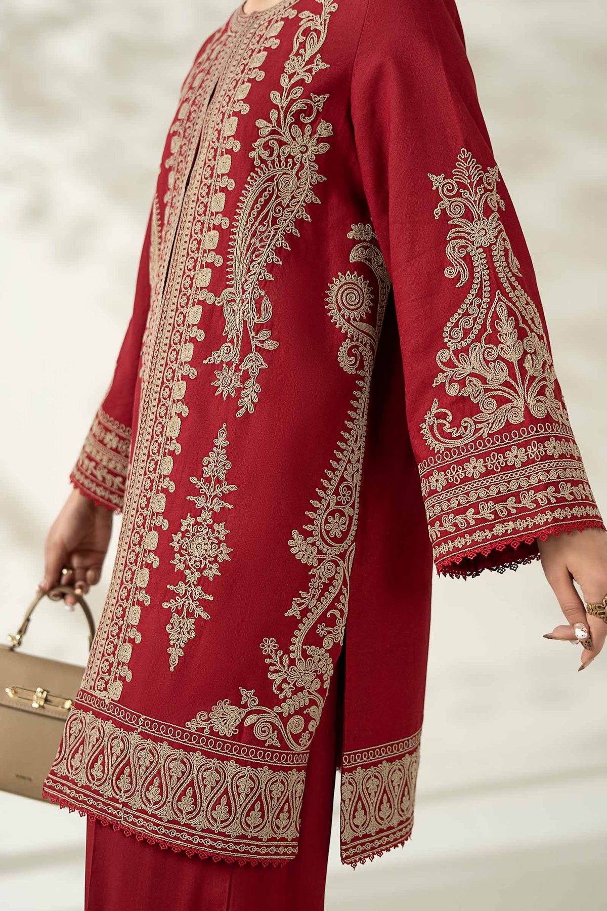 Maria B | Luxury Winter Pret 25 | DW-W25-58-Maroon, image 4