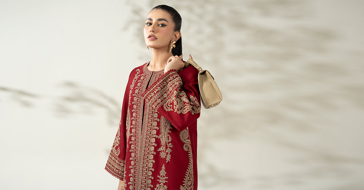 Maria B | Luxury Winter Pret 25 | DW-W25-58-Maroon, image 7