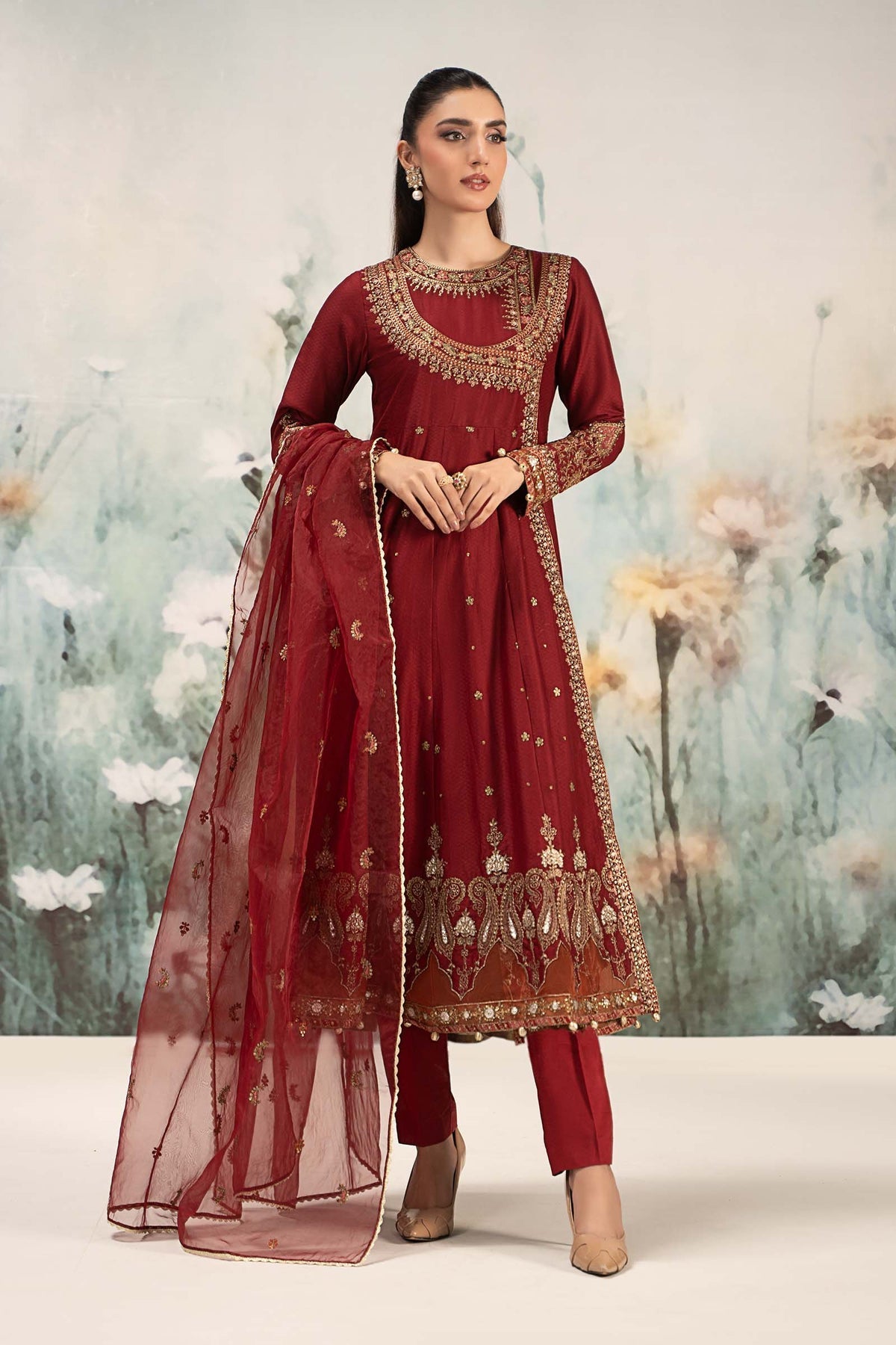 Maria B | Casual Pret 25 | DW-EF25-40 -  Maria B Ladies Clothes - Original Designer Dress - House of Maryam