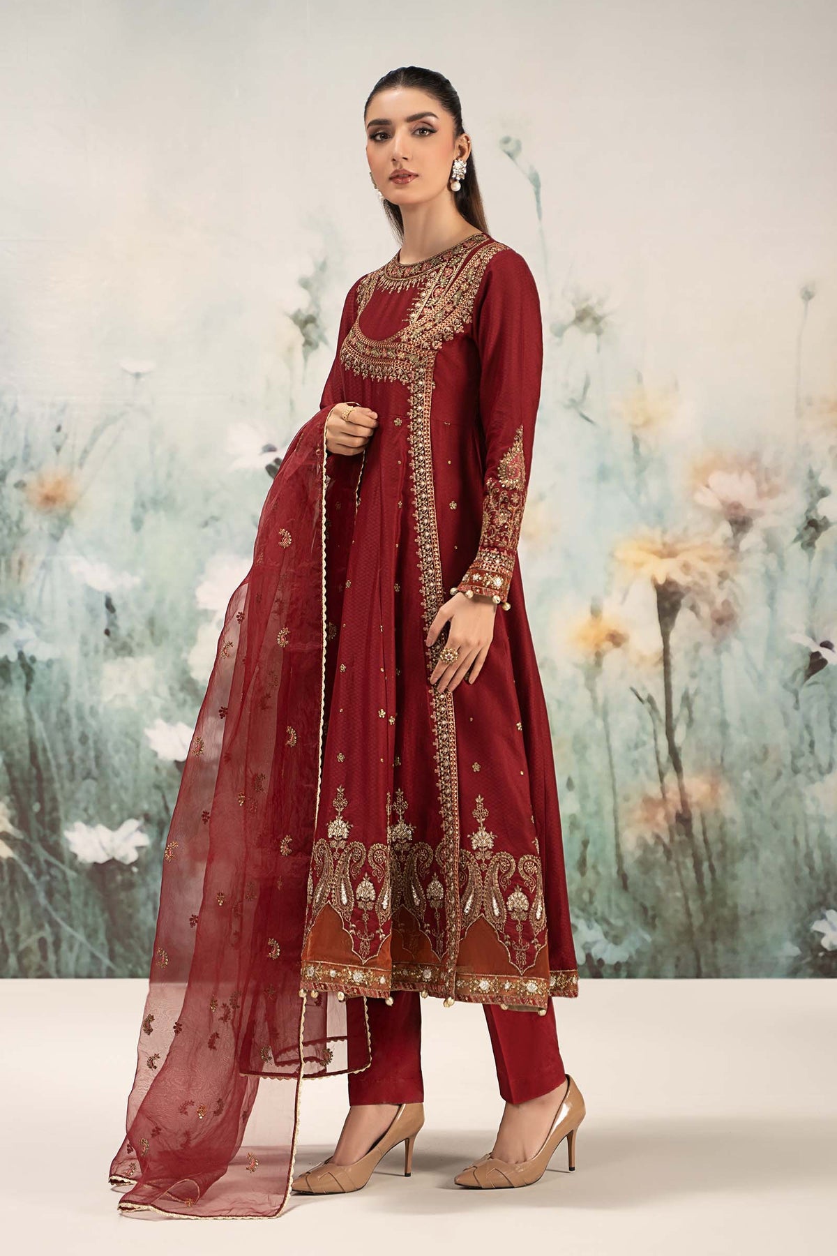 Maria B | Casual Pret 25 | DW-EF25-40 -  Maria B Ladies Clothes - Original Designer Dress - House of Maryam