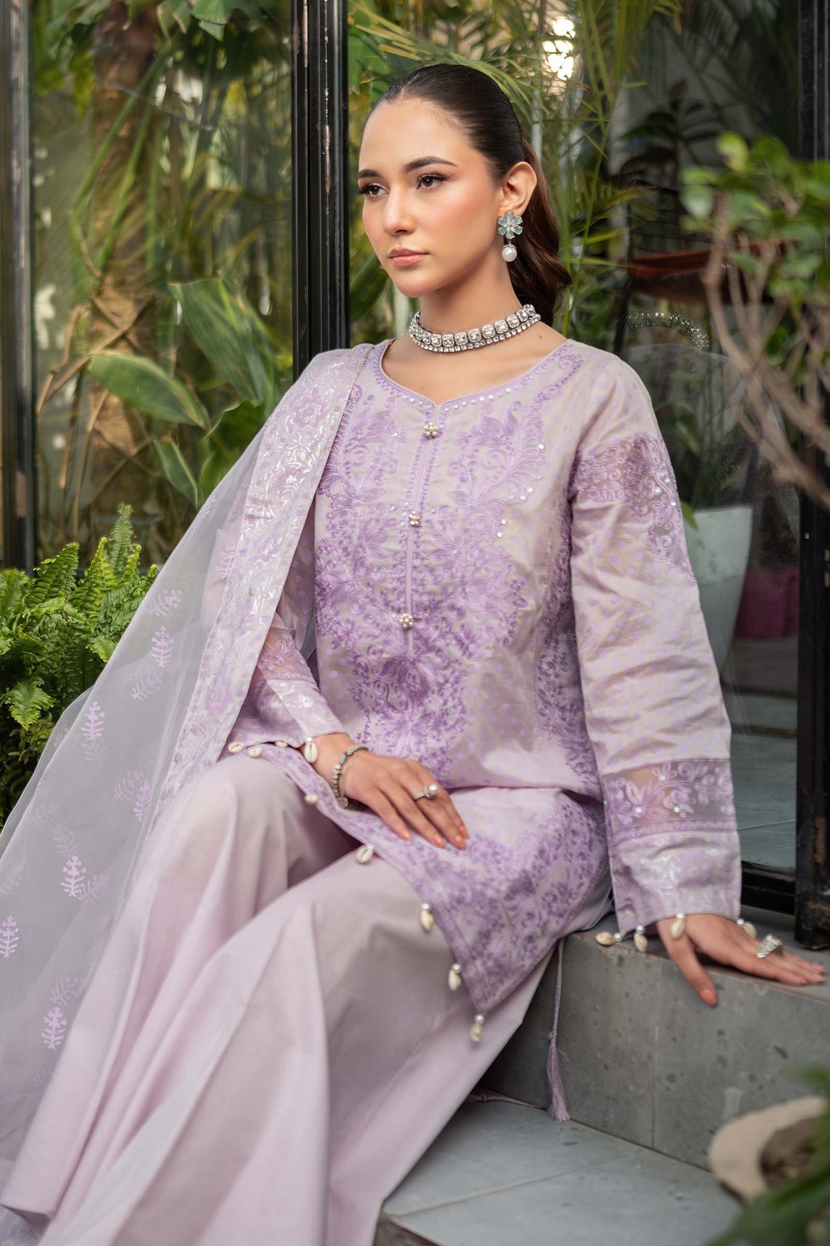 Maria B | Casual Pret 25 | DW-EF25-99 -  Maria B Ladies Clothes - Original Designer Dress - House of Maryam