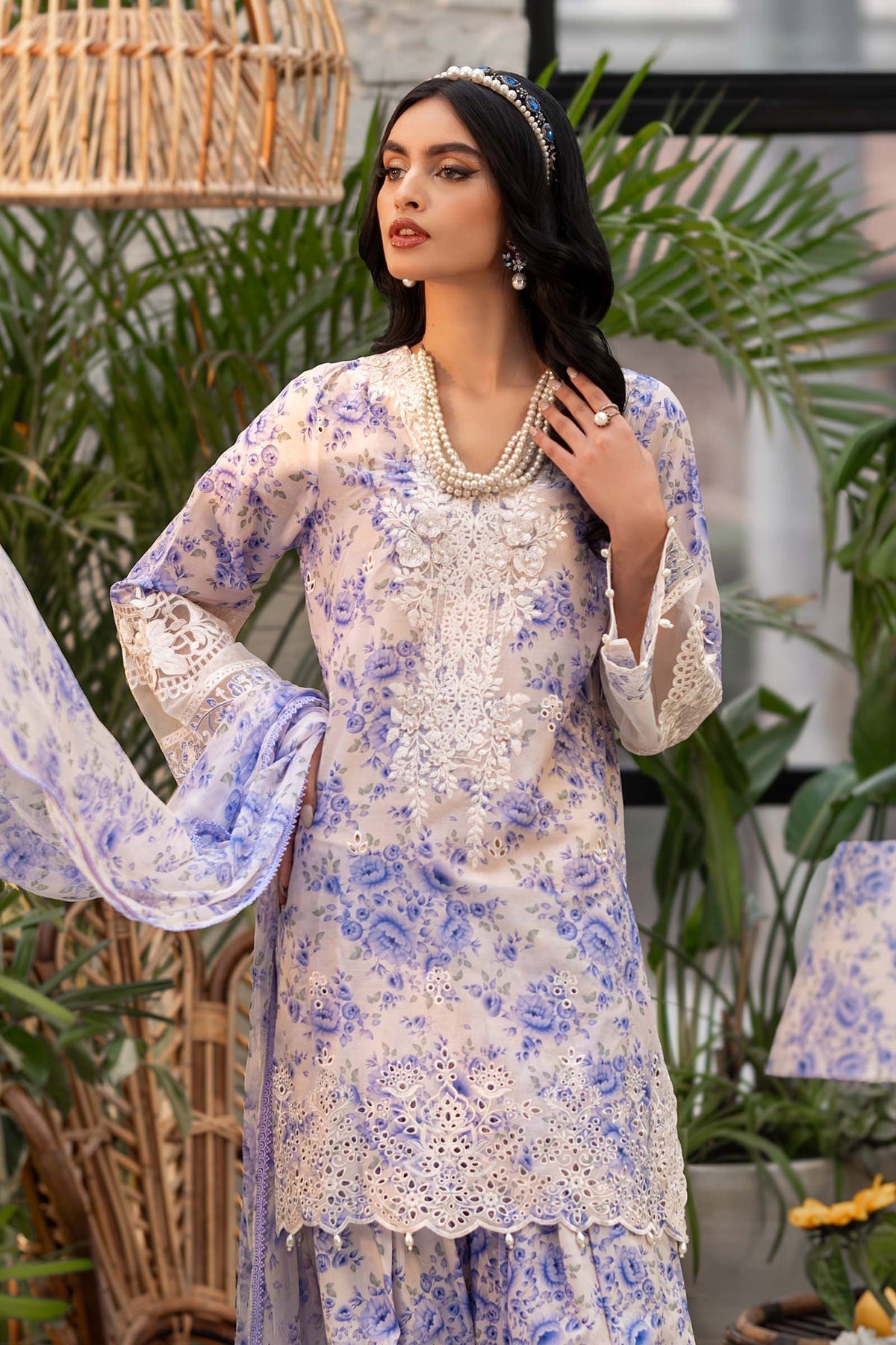 Maria B | Casual Pret 25 | DW-EF25-36 -  Maria B Ladies Clothes - Original Designer Dress - House of Maryam