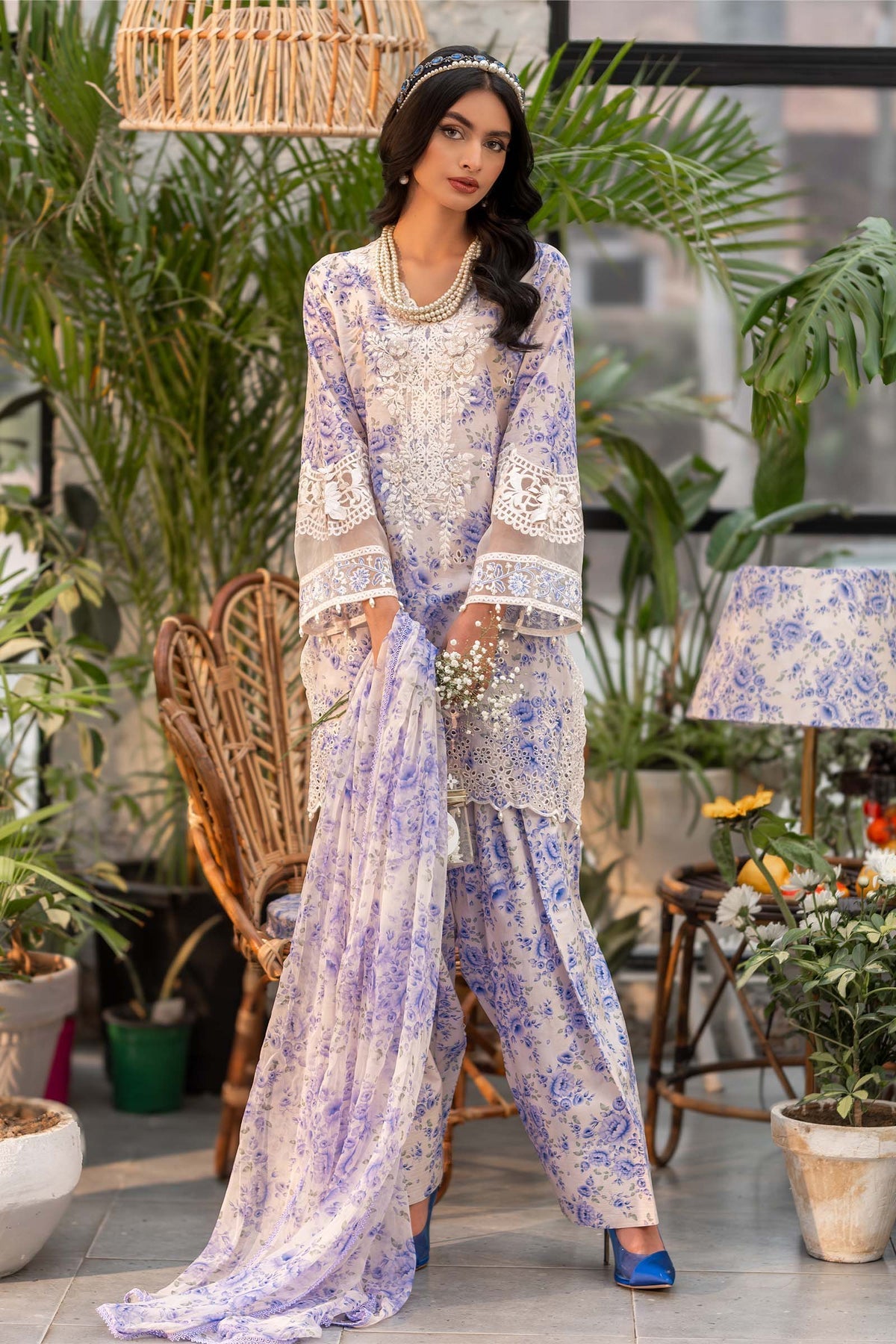 Maria B | Casual Pret 25 | DW-EF25-36 -  Maria B Ladies Clothes - Original Designer Dress - House of Maryam