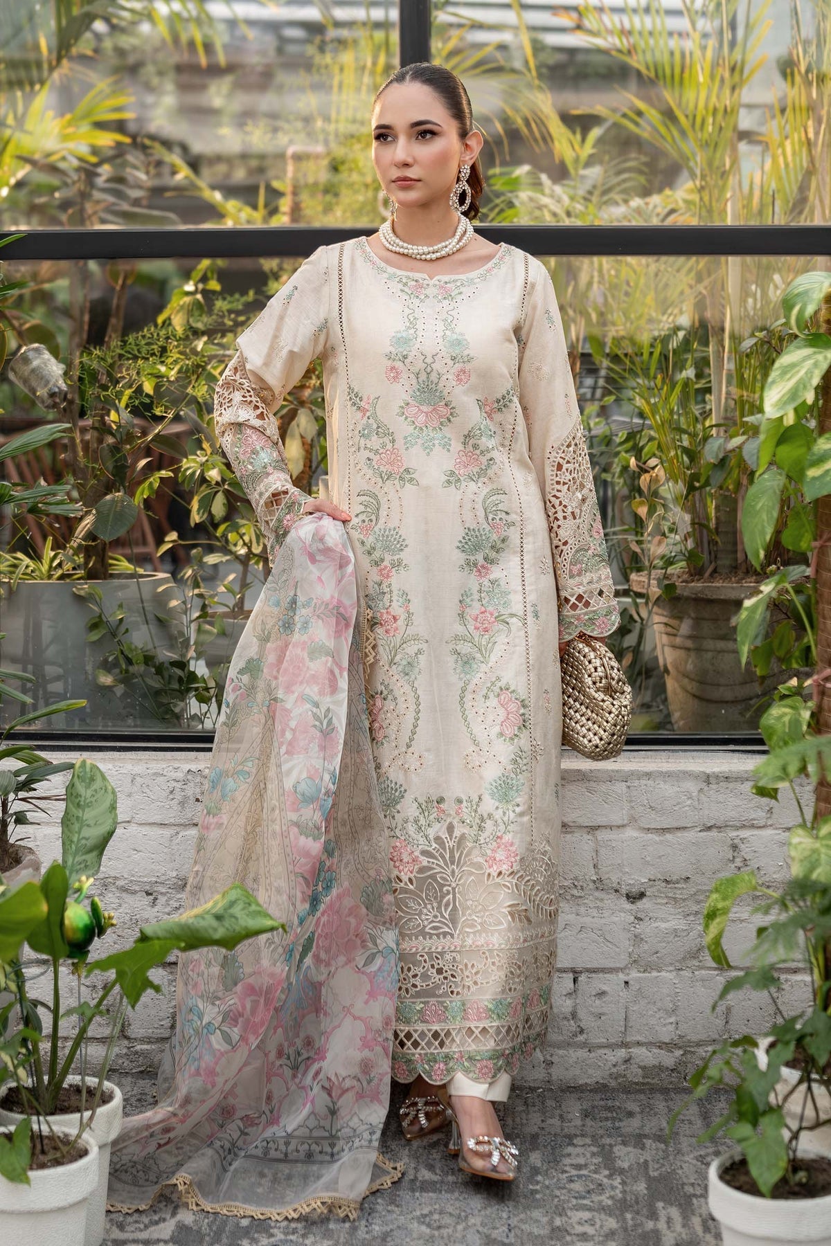 Maria B | Casual Pret 25 | DW-EF25-47 -  Maria B Ladies Clothes - Original Designer Dress - House of Maryam
