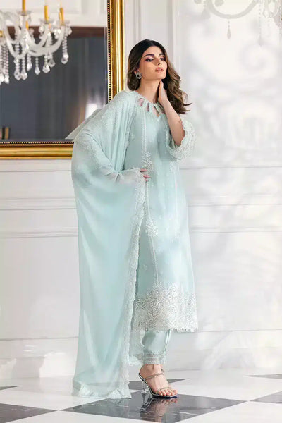 Azure | Embroidered Ensembles 23 | Daisy Charm -  Azure Formal - Original Designer Dress - House of Maryam