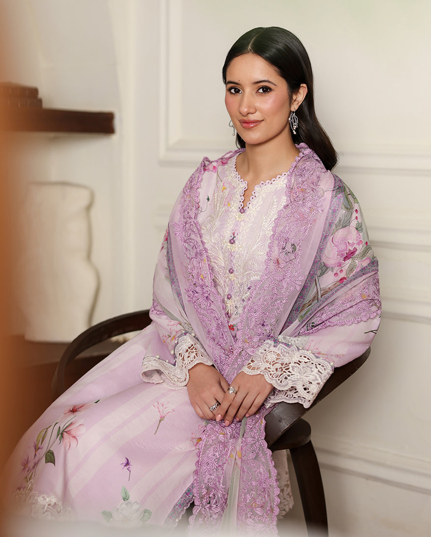 Roheenaz | Sunlit Tales Printed Embroidered Edit | Dandelion dream-5