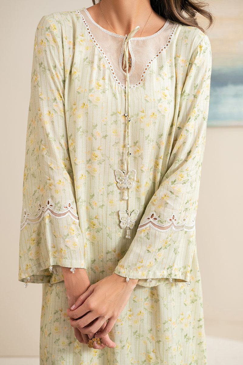 Cross Stitch | Exclusive Pret | Soft Fern-2PC (Shirt & Dupatta), image 2