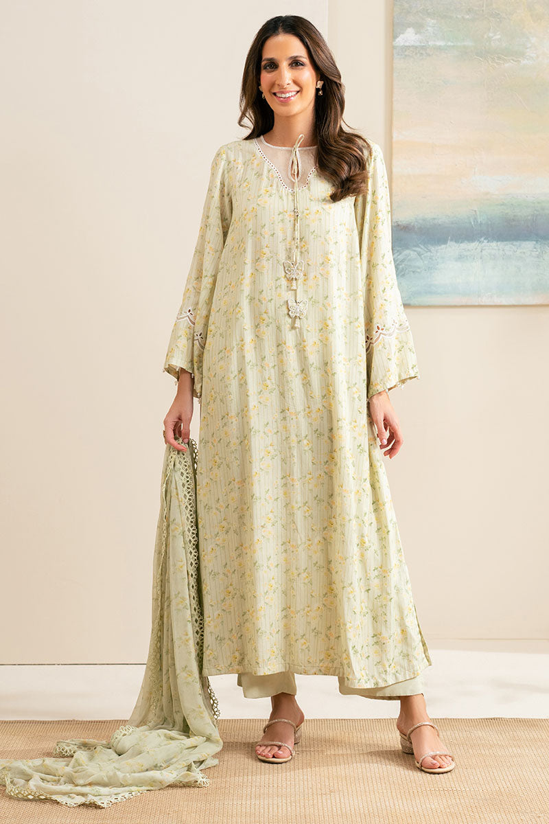 Cross Stitch | Exclusive Pret | Soft Fern-2PC (Shirt & Dupatta)-1