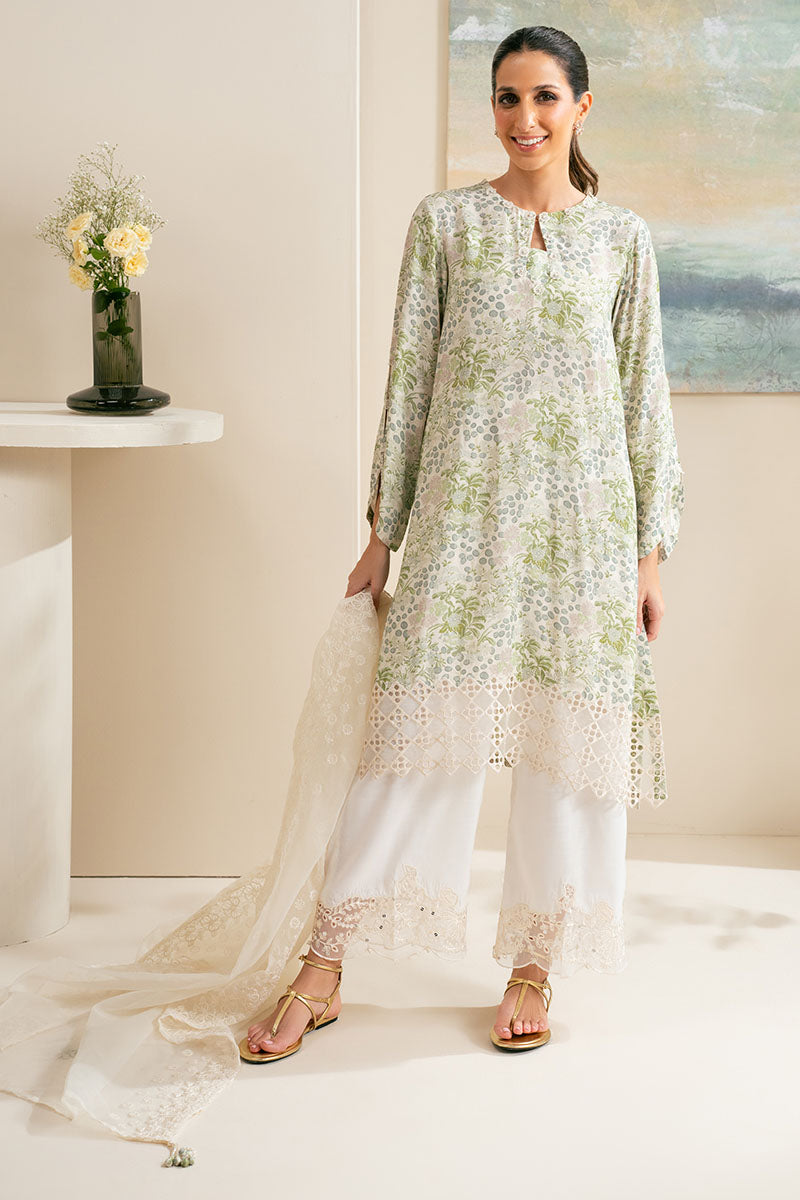 Cross Stitch | Exclusive Pret | Sage Meadow-2PC (Shirt & Dupatta)-1